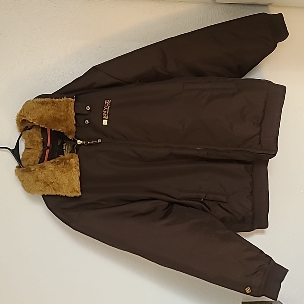 Enyce Mens Vintage NYC Bomber Winter Jacket w/ Fur Collar Brown RN96312 Size XL